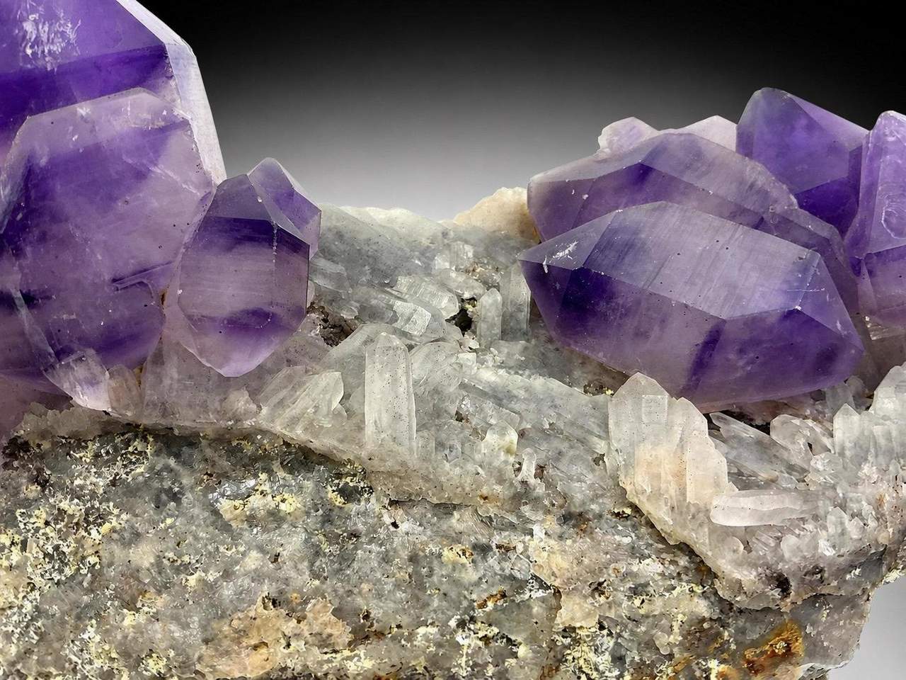 Amethyst sceptre cluster, close-up view 3 of 6