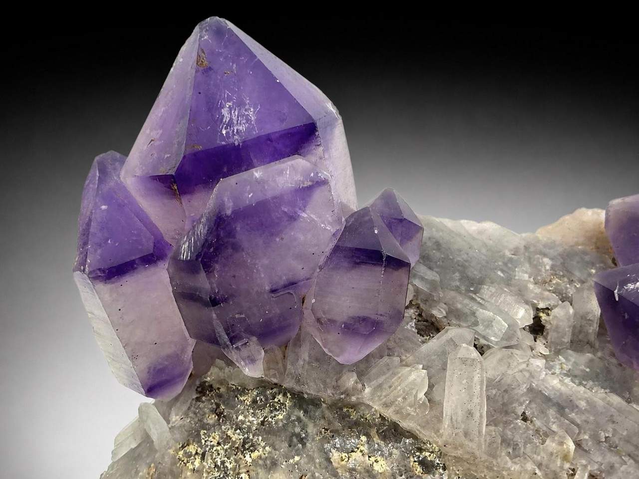 Amethyst sceptre cluster, close-up view 6 of 6