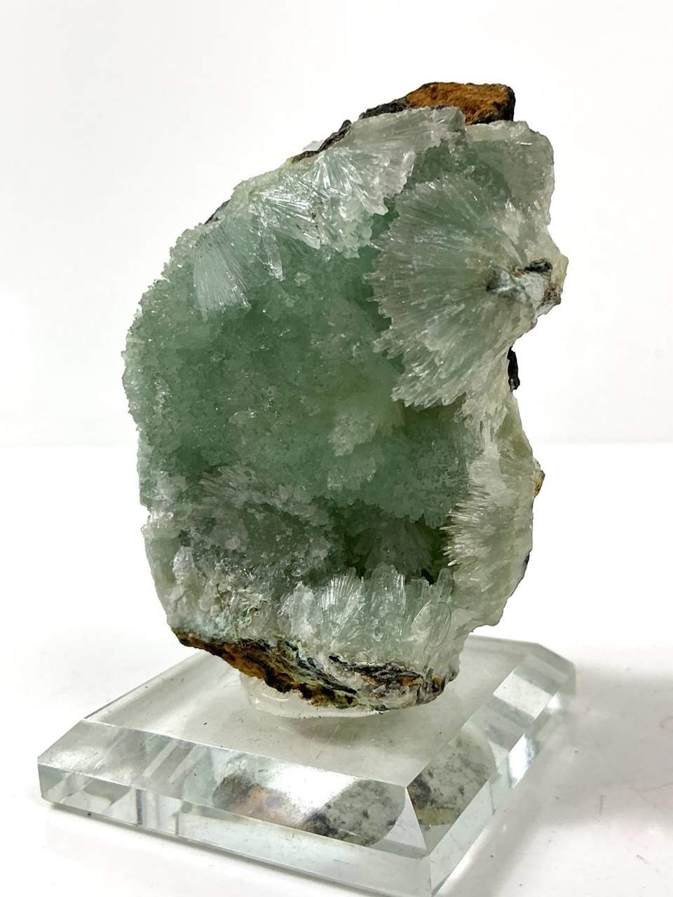 Natural Green Aragonite cabinet specimen 180 g with fine crystal texture