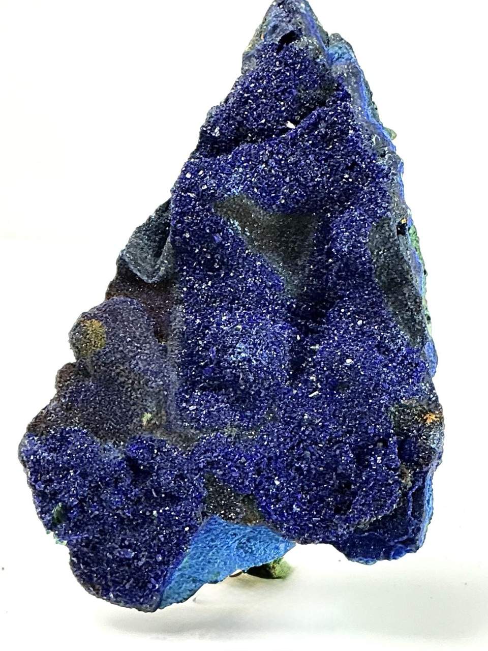 Azurite with Malachite, 116.81 g Tongshan specimen, blue crystal display face