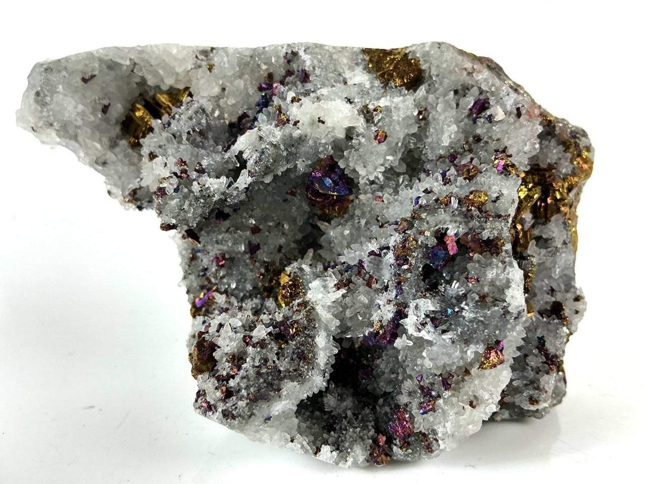 Chalcopyrite on Quartz specimen, view 2 of four