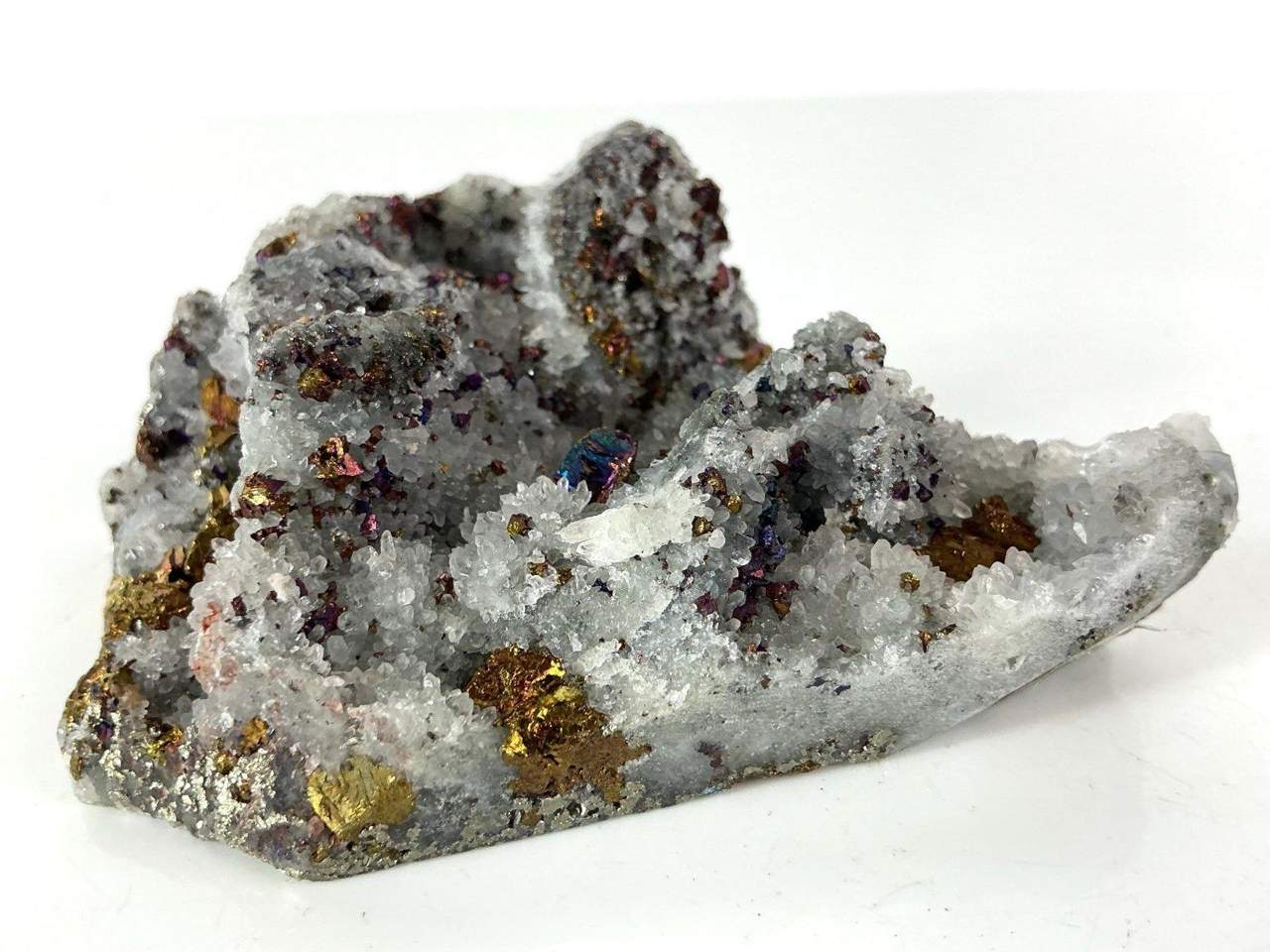 Chalcopyrite on Quartz specimen, view 3 of four