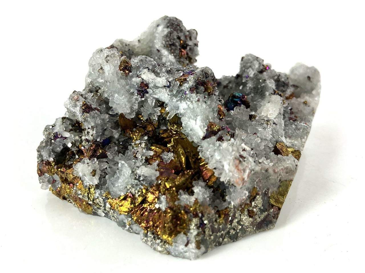 Chalcopyrite on Quartz specimen, view 4 of four