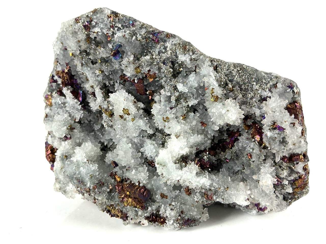 Chalcopyrite on Quartz specimen, view 2 of four