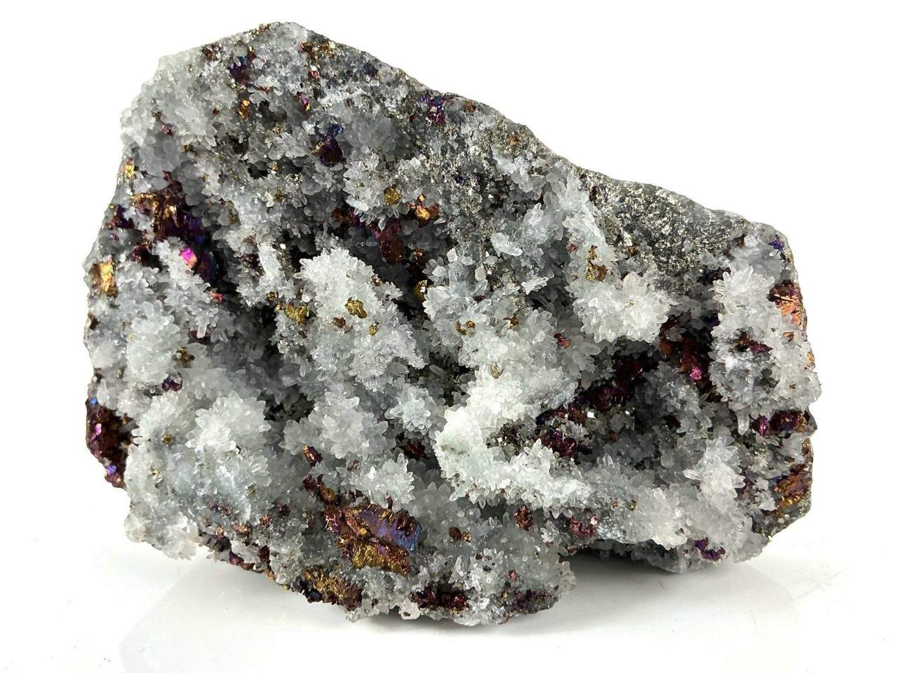 Chalcopyrite on Quartz specimen, view 4 of four
