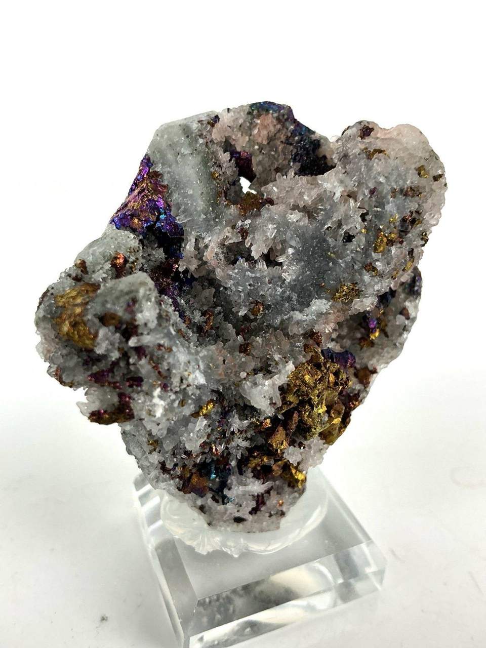 Chalcopyrite on Quartz specimen, view 2 of four