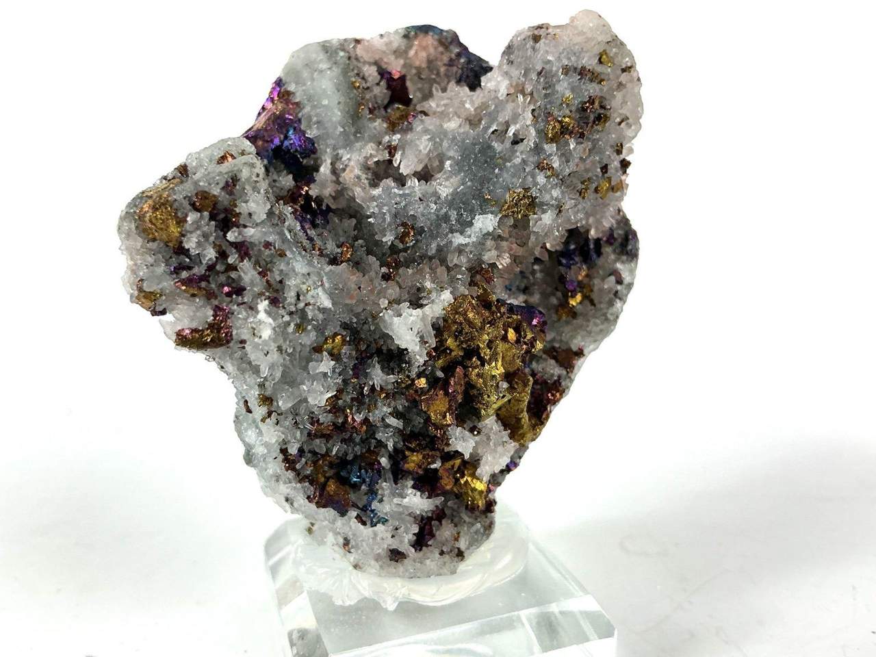 Chalcopyrite on Quartz specimen, view 3 of four