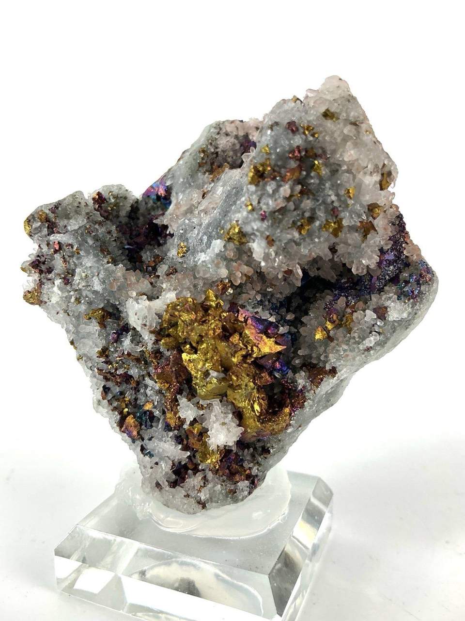 Chalcopyrite on Quartz specimen, view 4 of four