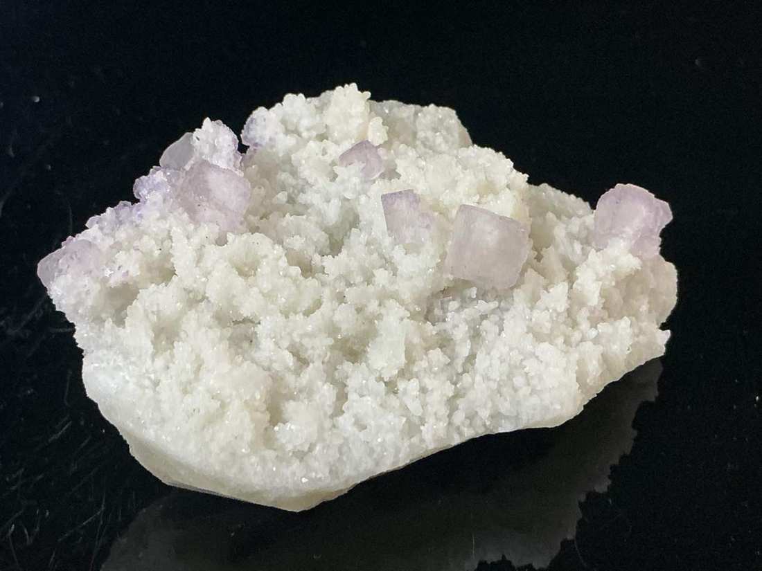 View 2: Colour-Zoned Fluorite on Calcite · 130 g
