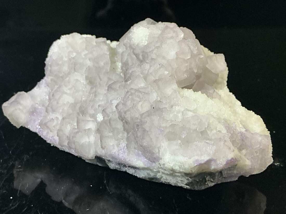 View 3: Colour-Zoned Fluorite on Calcite · 244 g