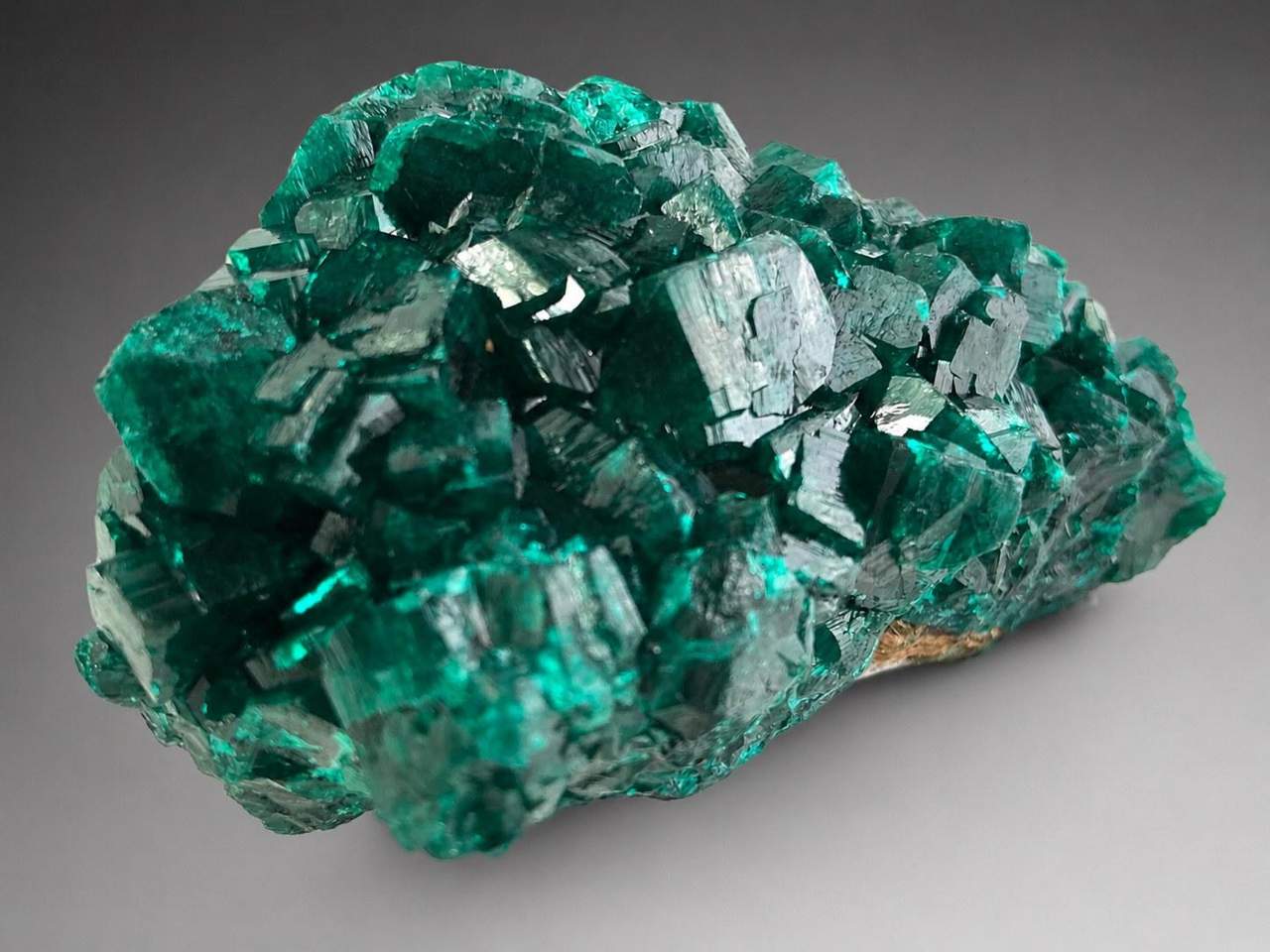 Dioptase crystal cluster, alternate view 2 of 8