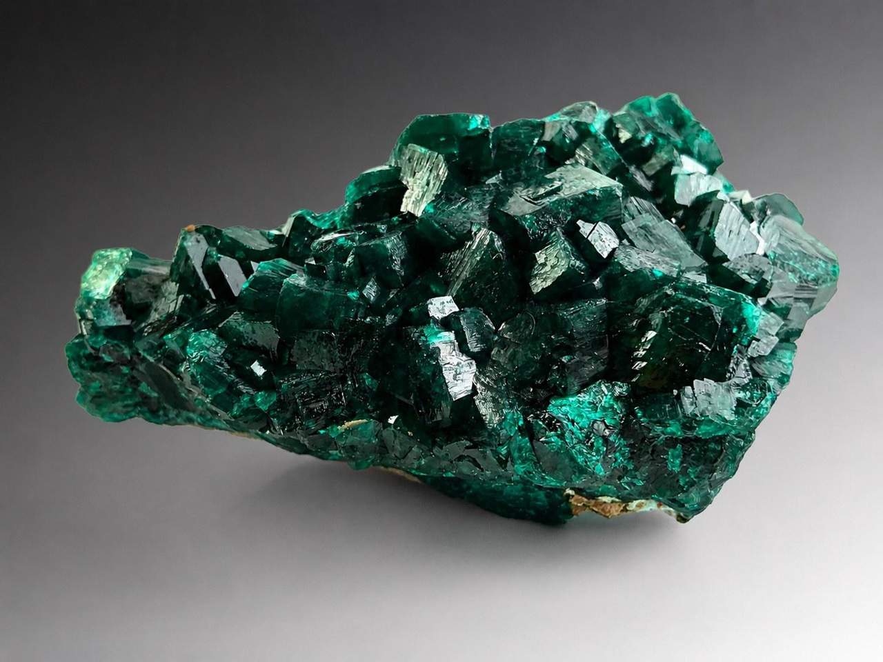 Dioptase crystal cluster, alternate view 3 of 8