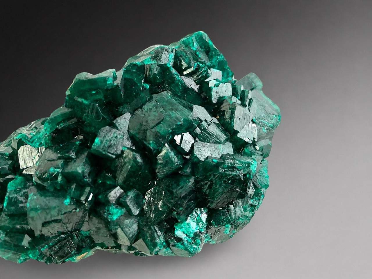 Dioptase crystal cluster, alternate view 5 of 8