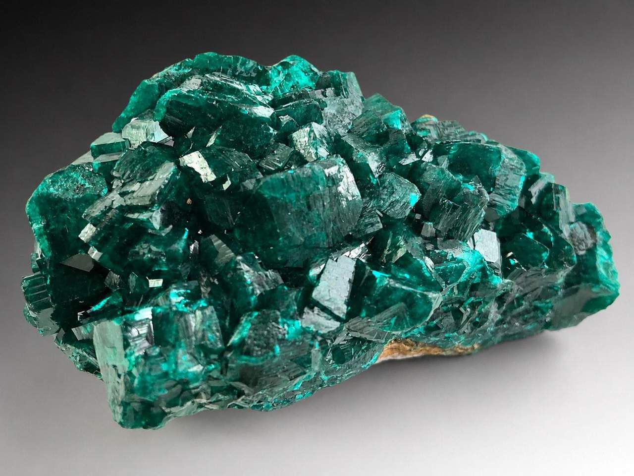 Dioptase crystal cluster, alternate view 7 of 8