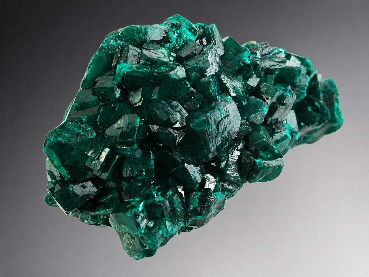 Dioptase crystal cluster, alternate view 8 of 8