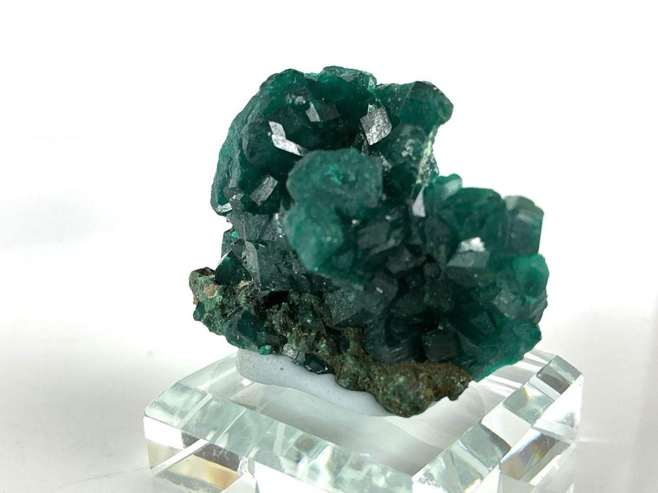 Dioptase crystal specimen, view 2 of 4