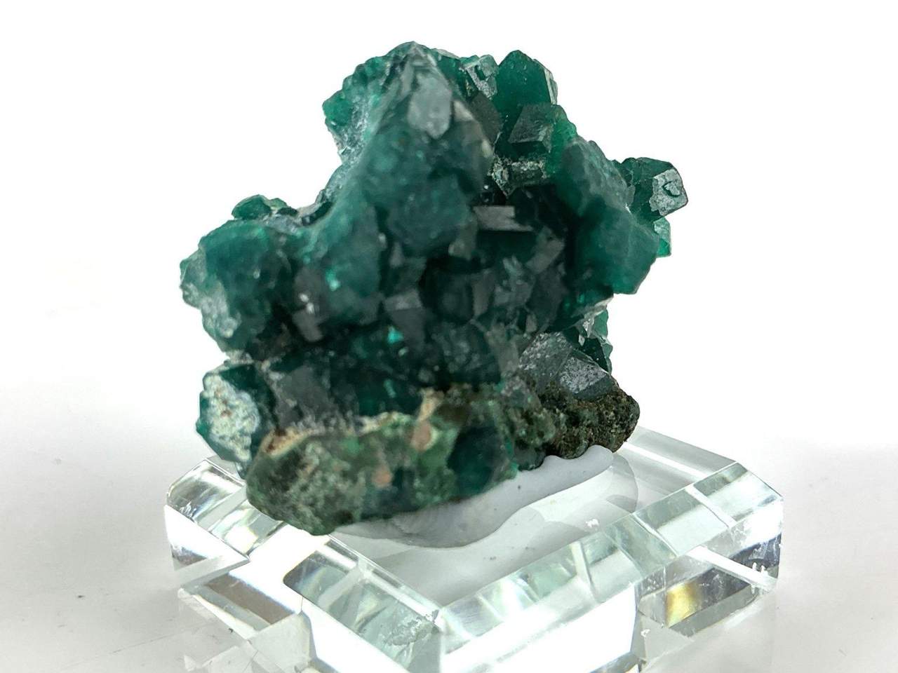 Dioptase crystal specimen, view 3 of 4
