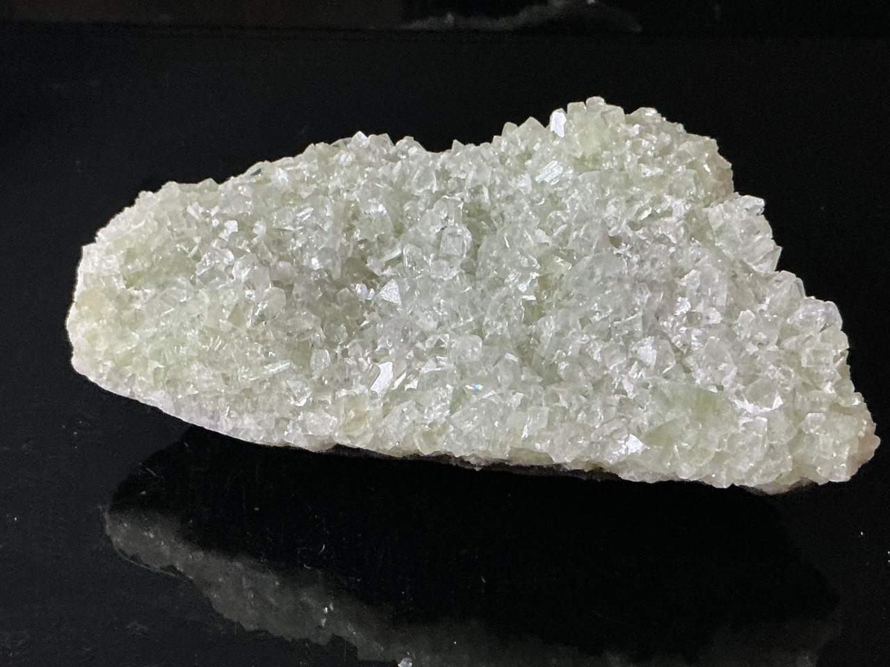 Green Apophyllite with Calcite on Basalt, view 5 of 5