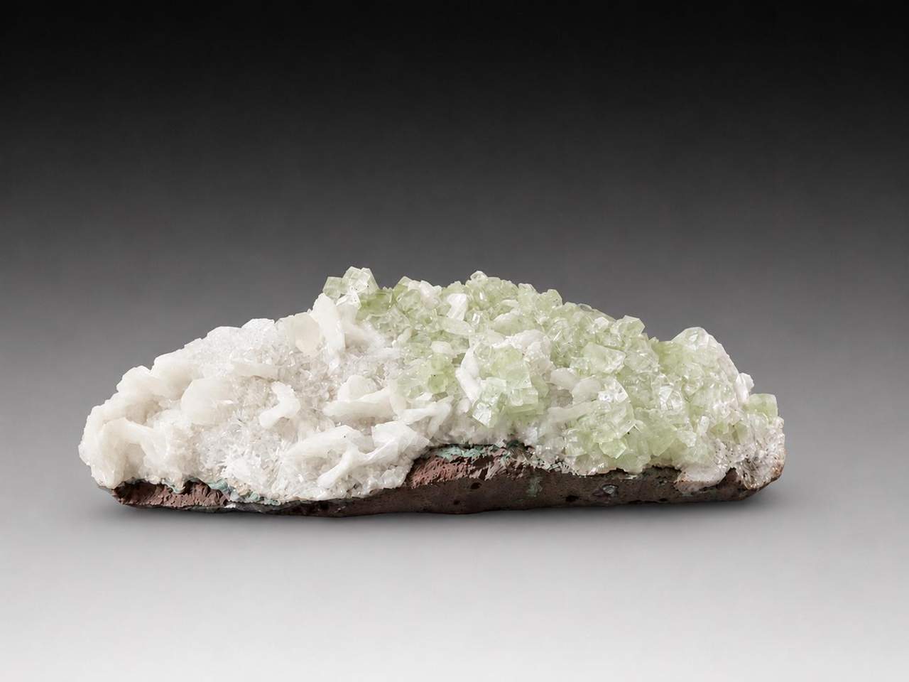 Green Apophyllite with Stilbite, view 5 of 5