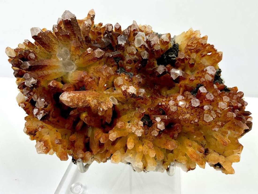 Hematoid Quartz on Calcite with Sphalerite from Daye County, Huangshi Prefecture, Hubei Province, China