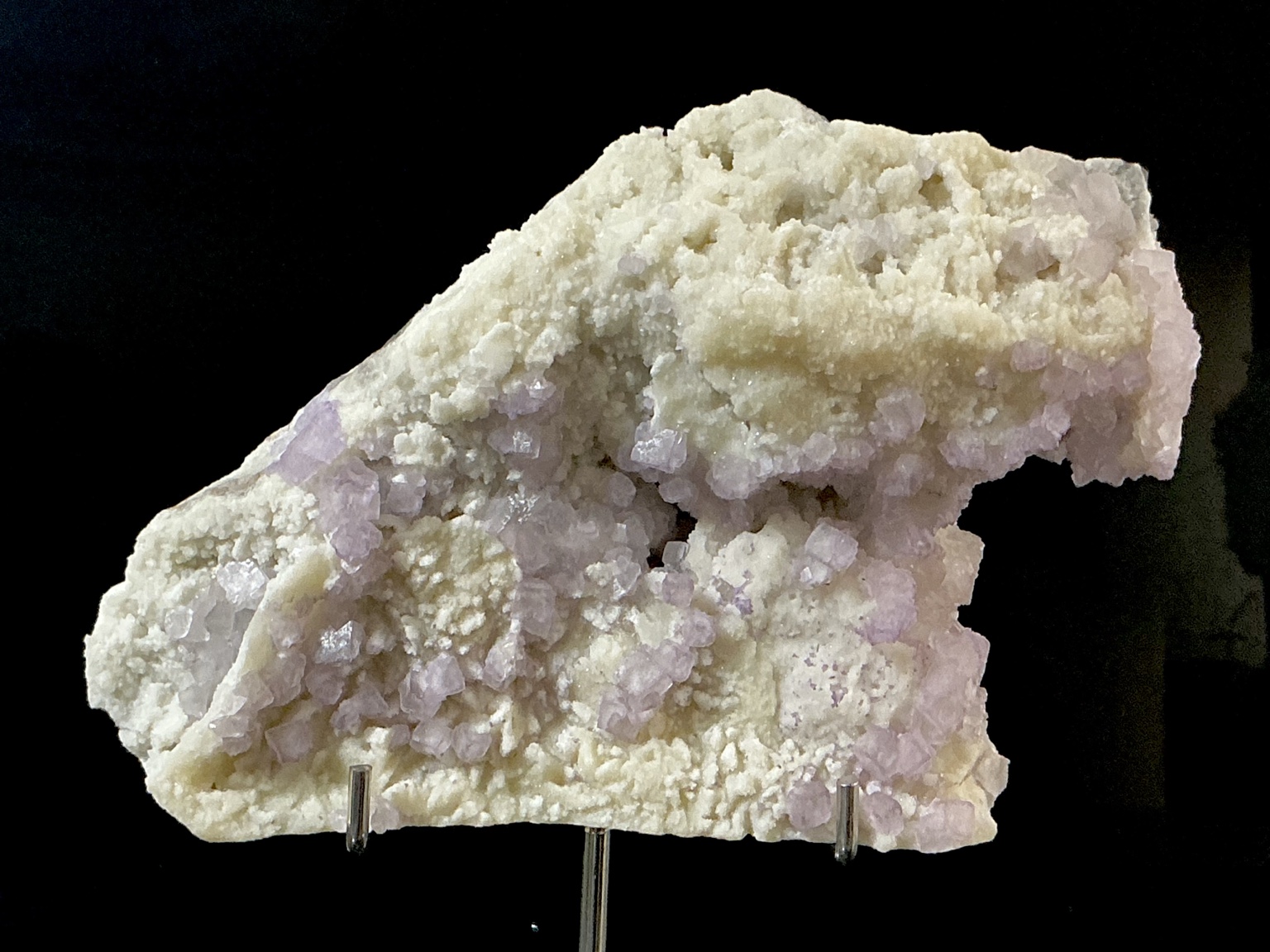 Fluorite on Calcite from Qinglong, view 2 of 5