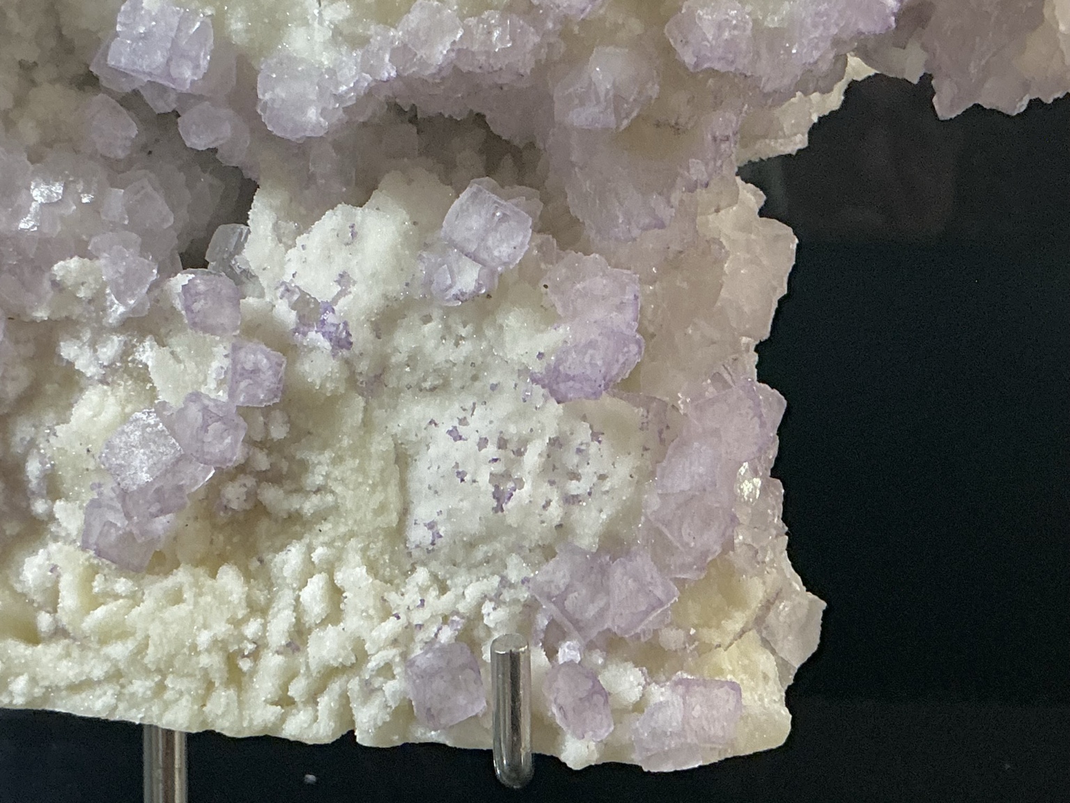 Fluorite on Calcite from Qinglong, view 3 of 5