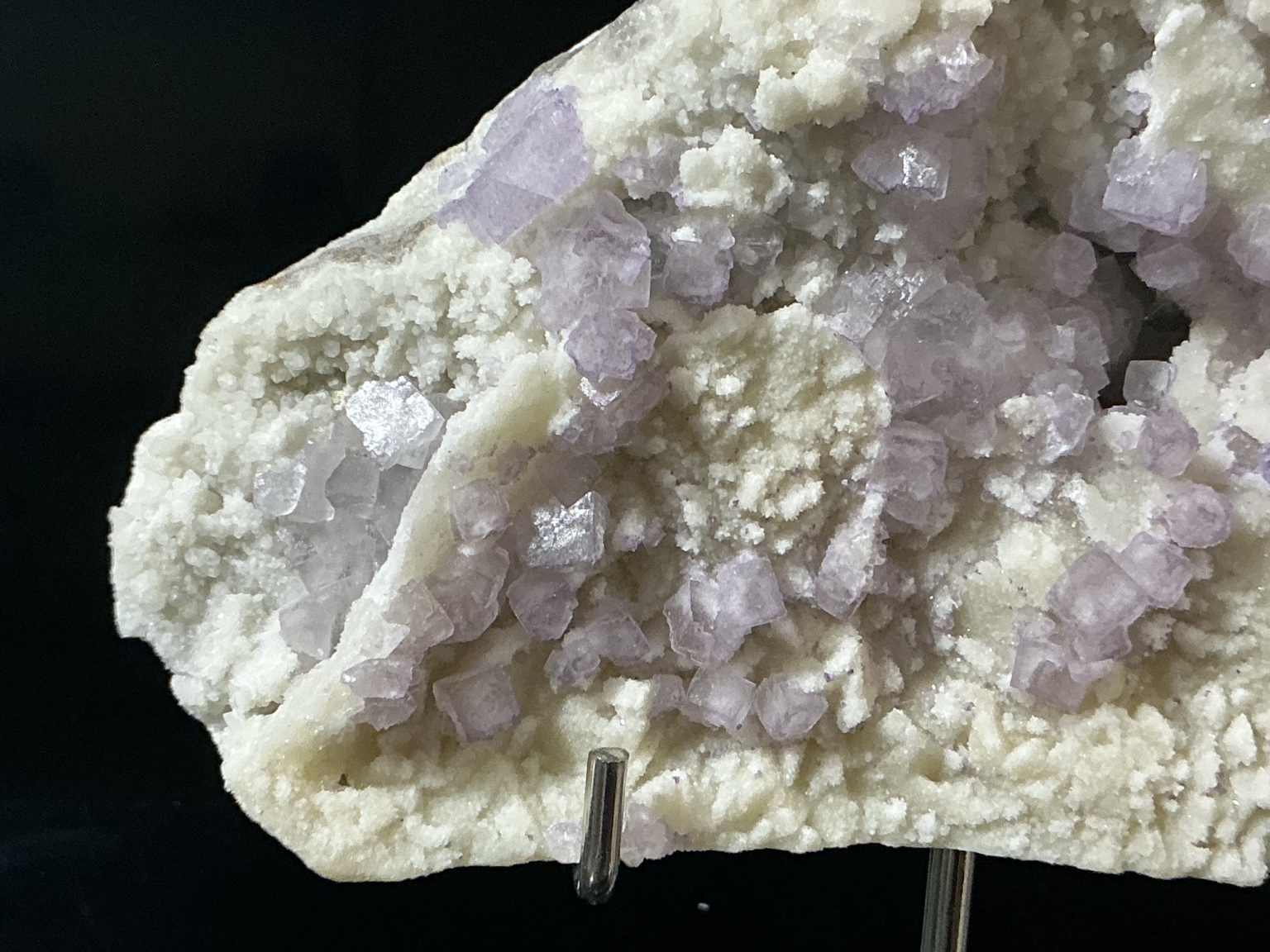 Fluorite on Calcite from Qinglong, view 4 of 5