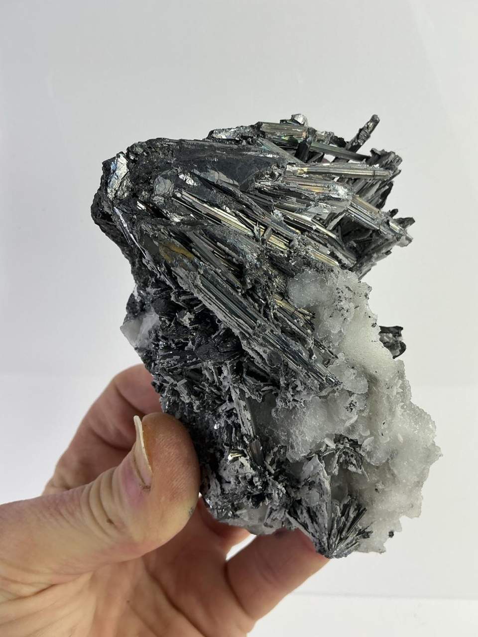 Stibnite with Dolomite, alternate view 2