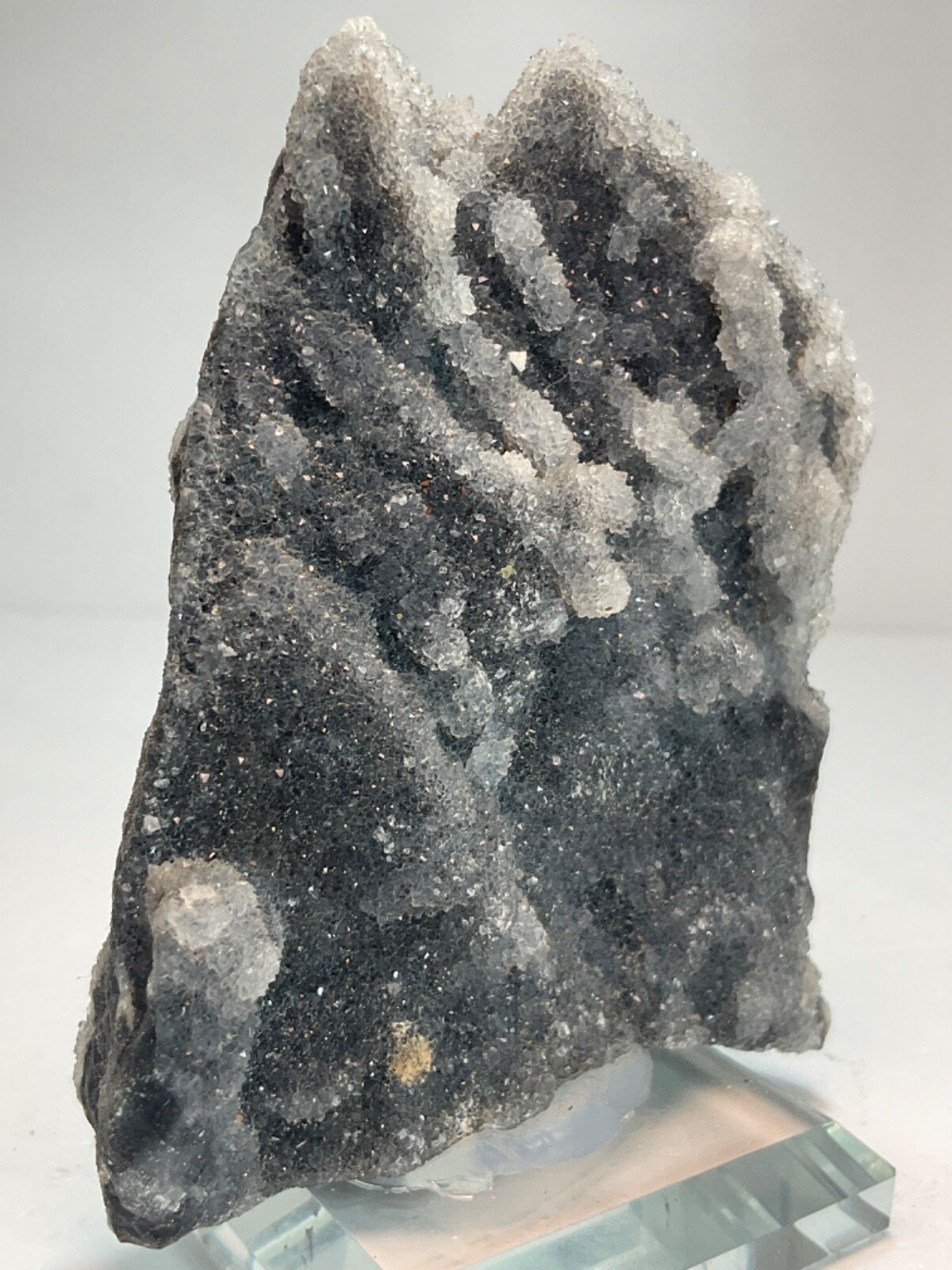 Druzy Sphalerite Cluster with Glass Base — 203 grams — view 2