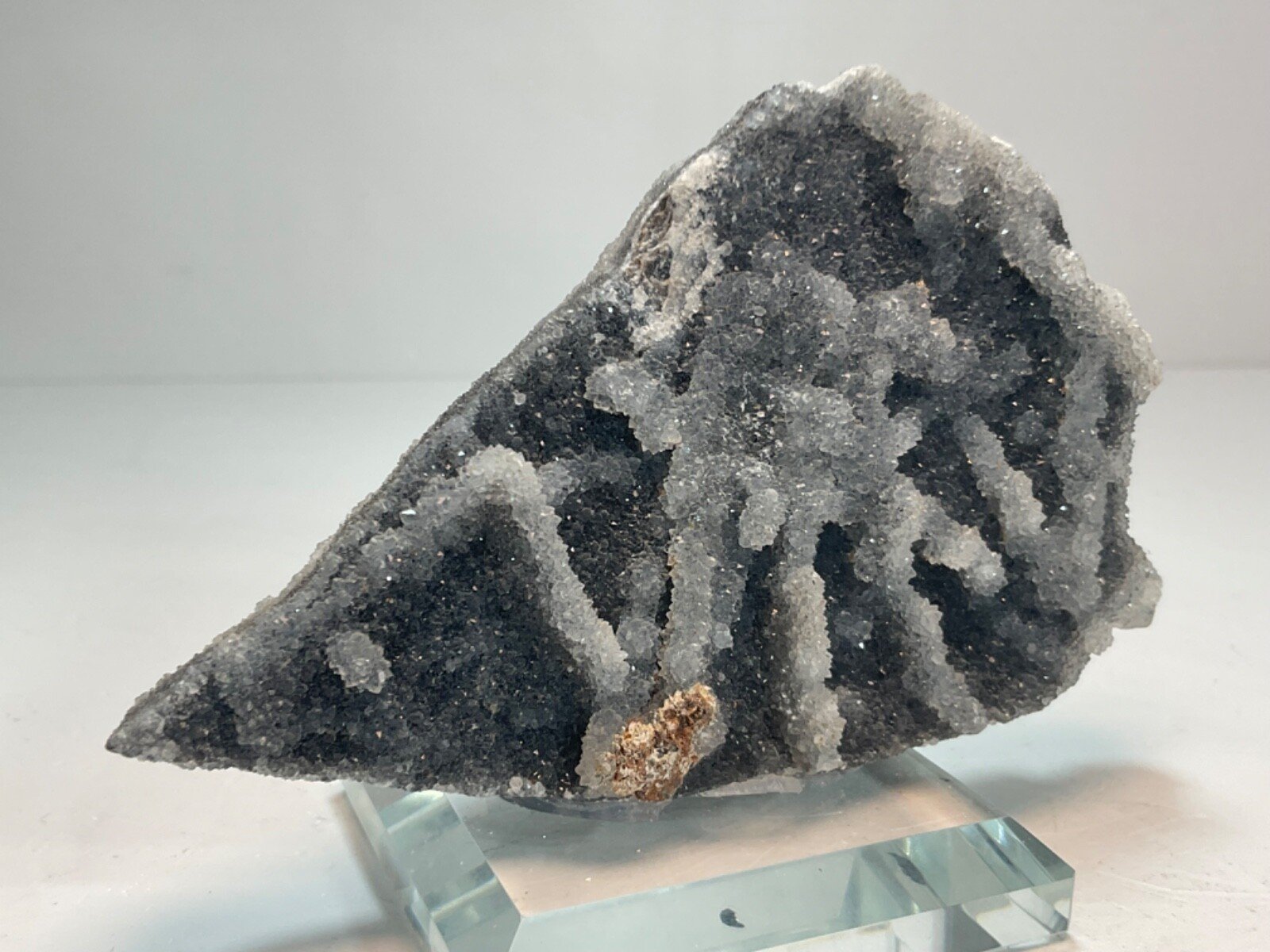 Druzy Sphalerite Cluster with Glass Base — 115 grams — view 2
