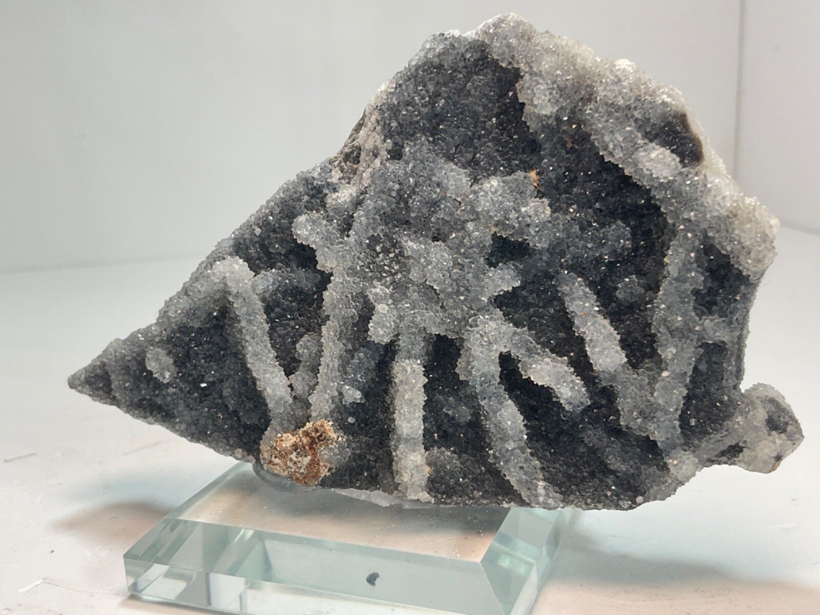 Druzy Sphalerite Cluster with Glass Base — 115 grams — view 3