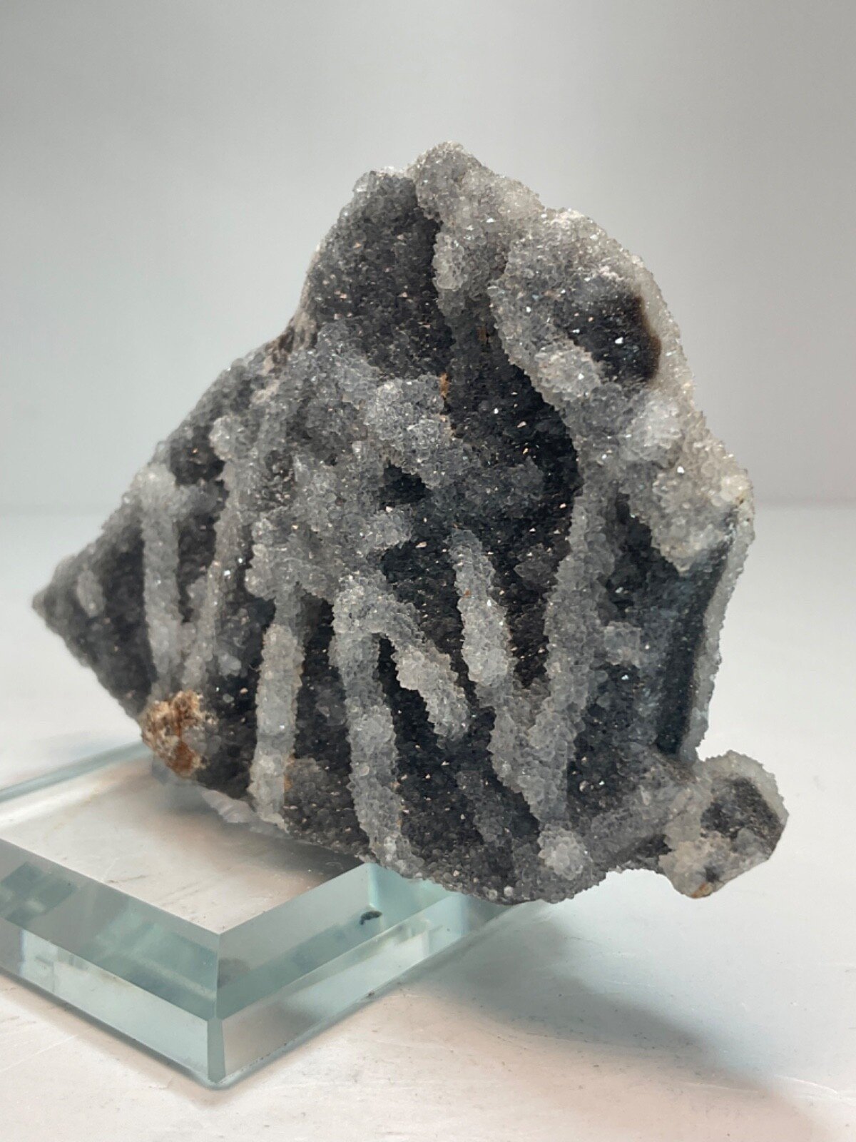Druzy Sphalerite Cluster with Glass Base — 115 grams — view 4