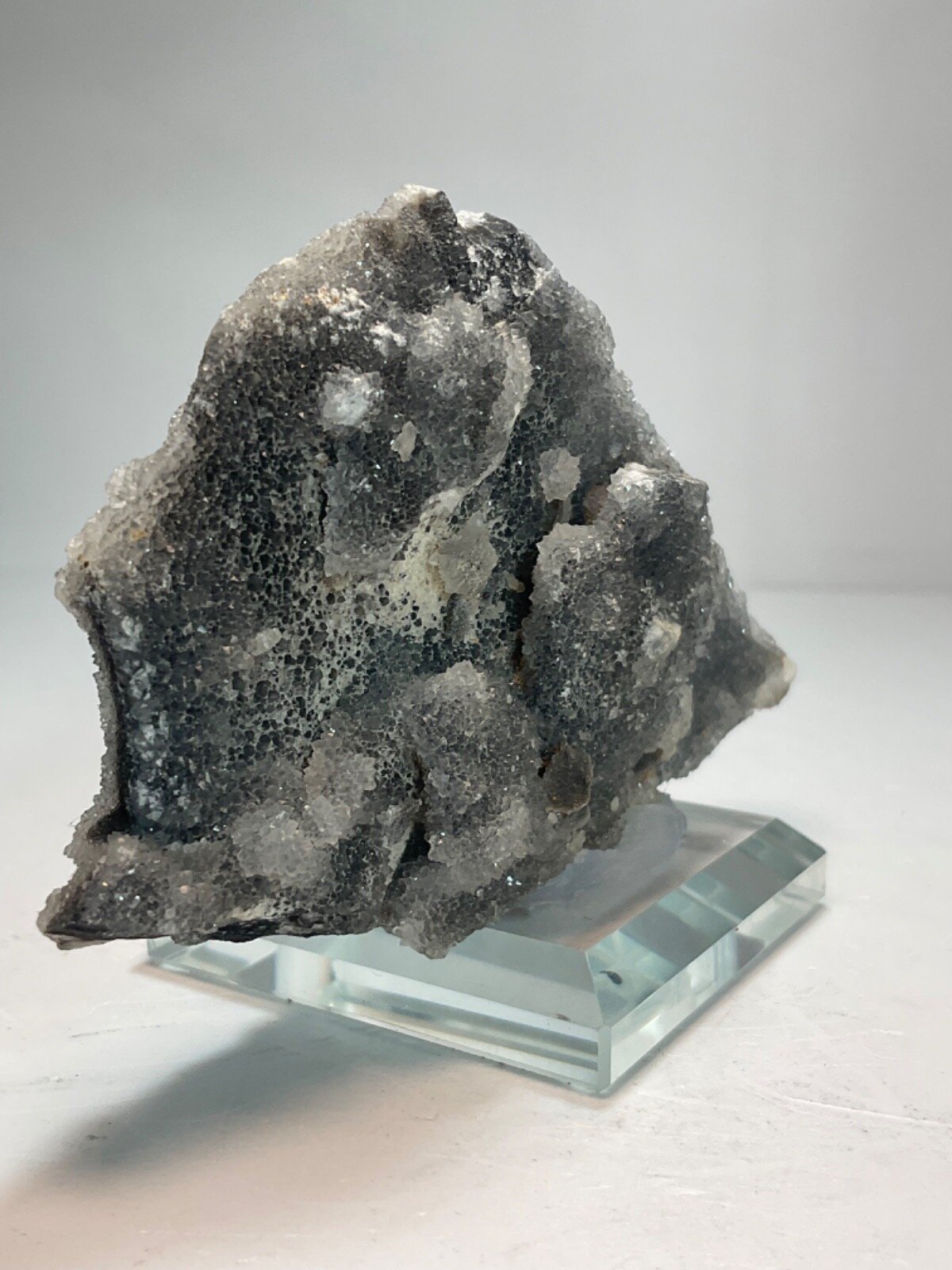 Druzy Sphalerite Cluster with Glass Base — 115 grams — view 5