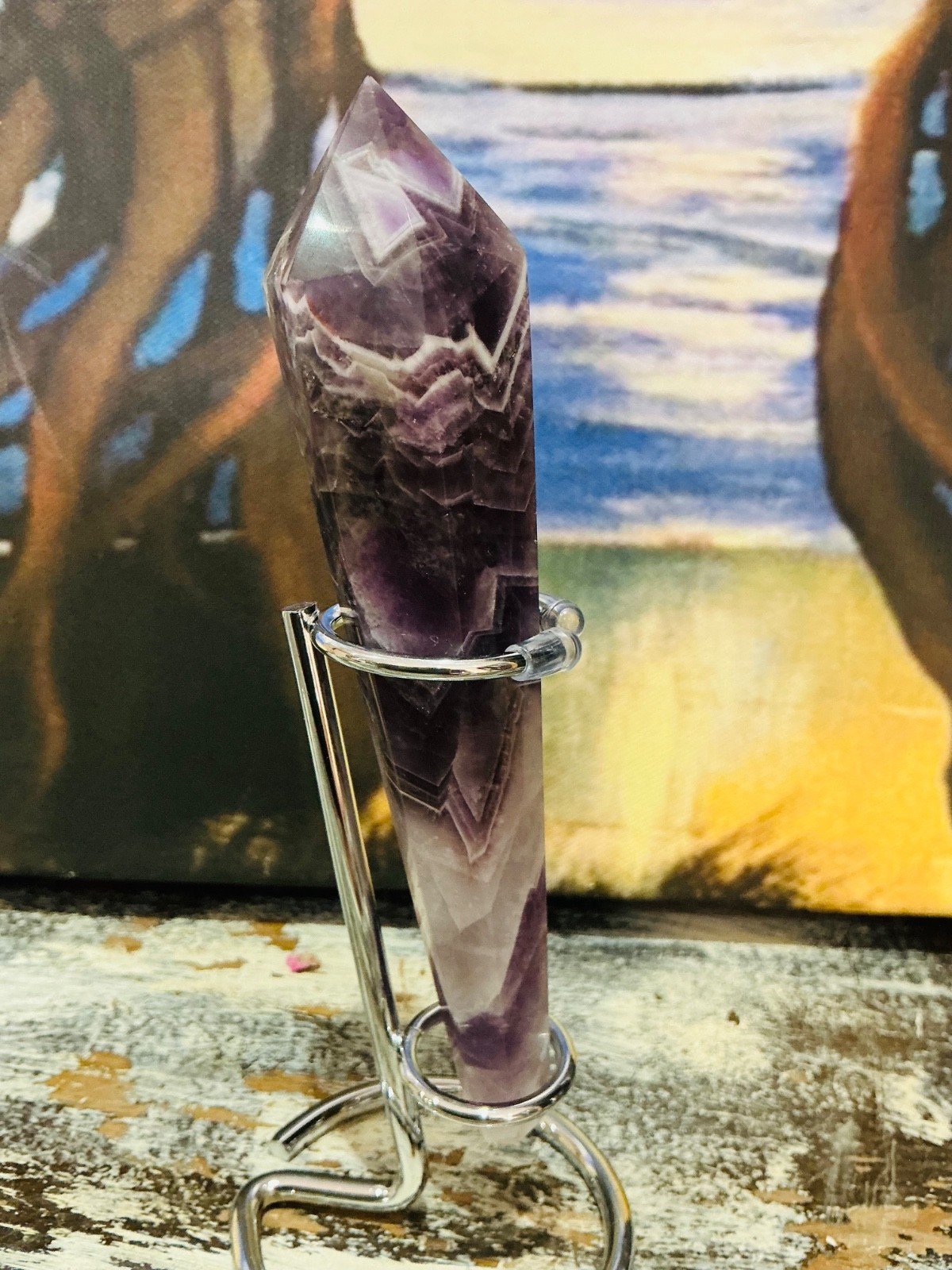 Amethyst Sceptre Tower with Stand — 14 cm — 117 g — view 2