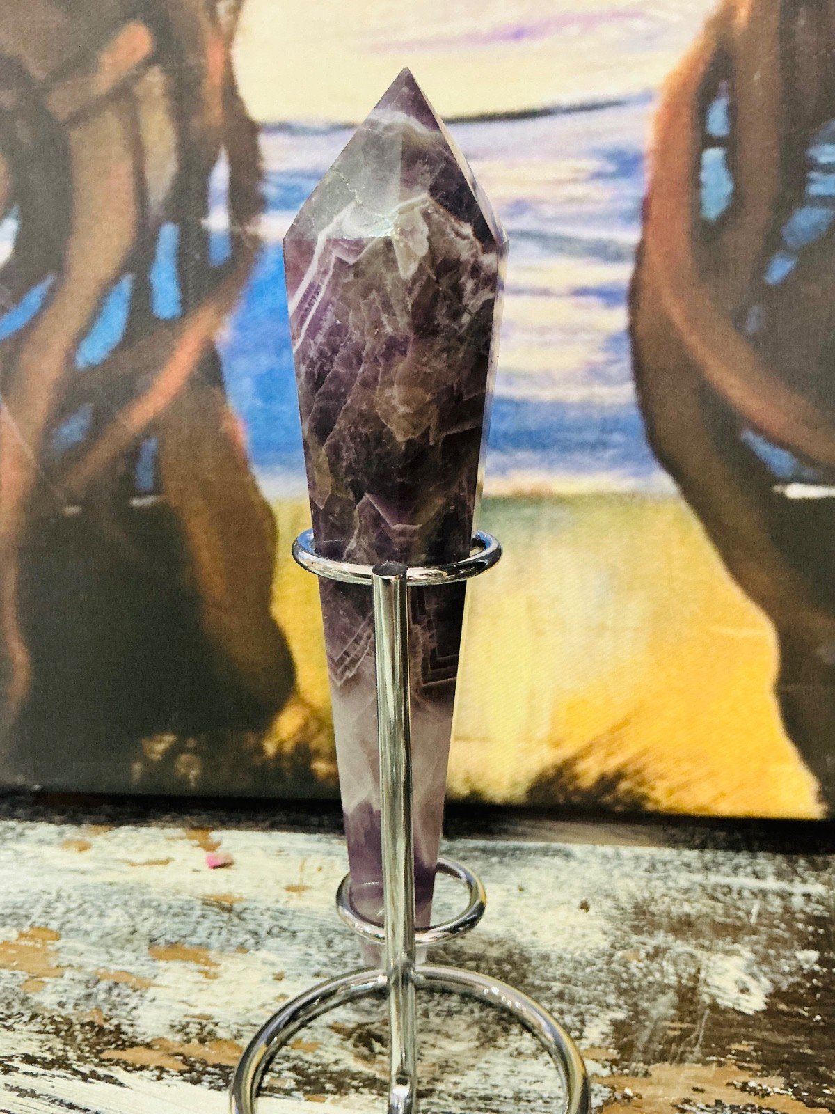 Amethyst Sceptre Tower with Stand — 14 cm — 117 g — view 3