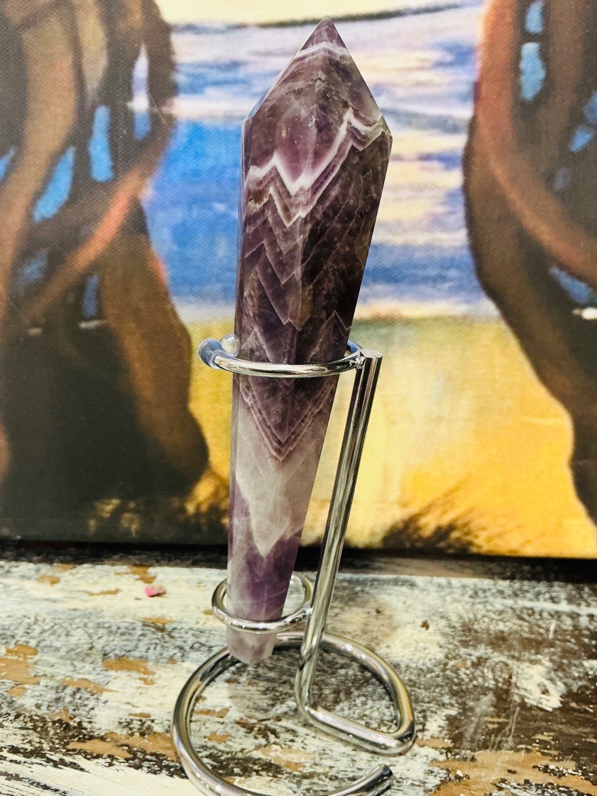 Amethyst Sceptre Tower with Stand — 14 cm — 117 g — view 4