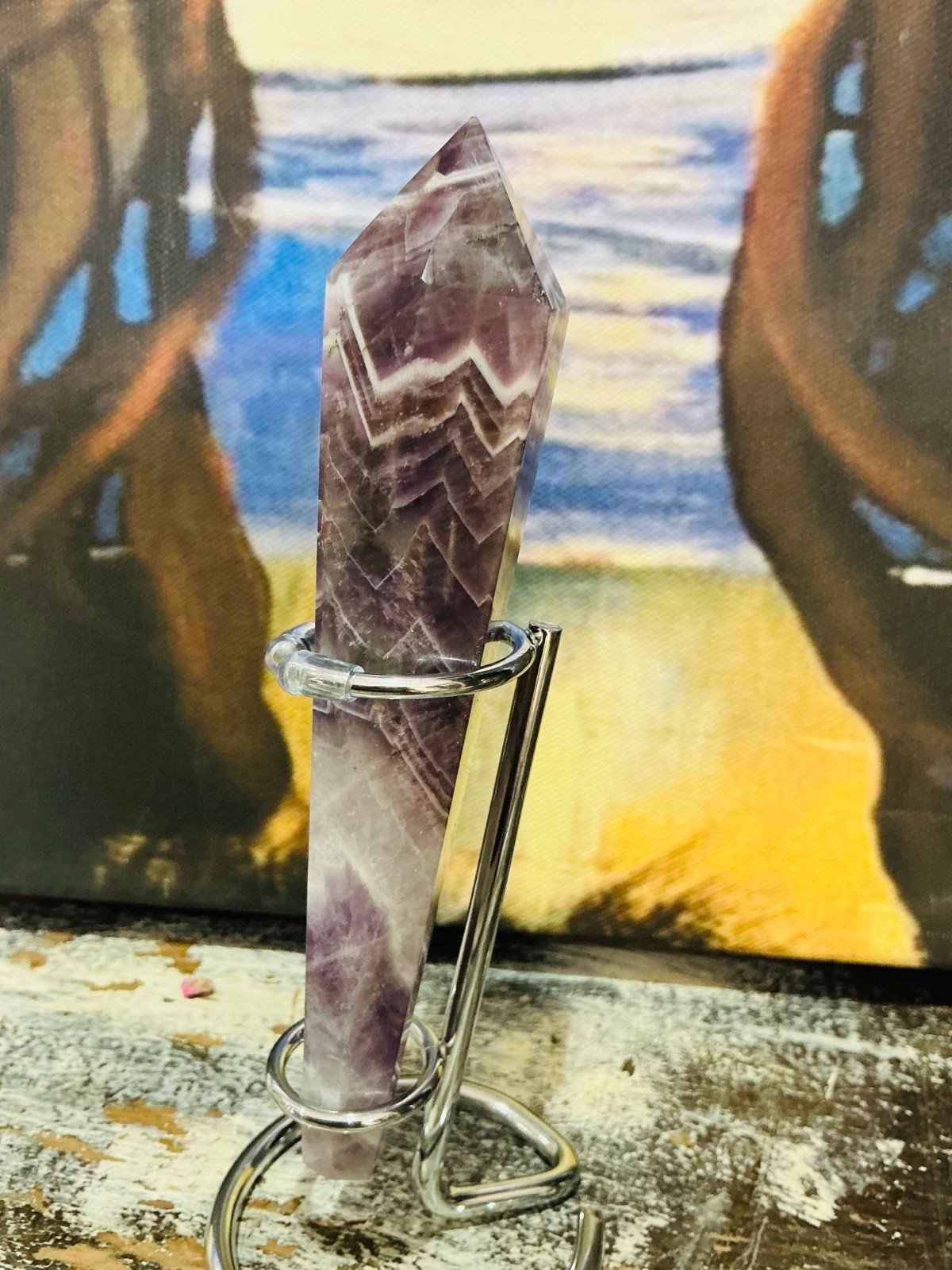 Amethyst Sceptre Tower with Stand — 14 cm — 117 g — view 5