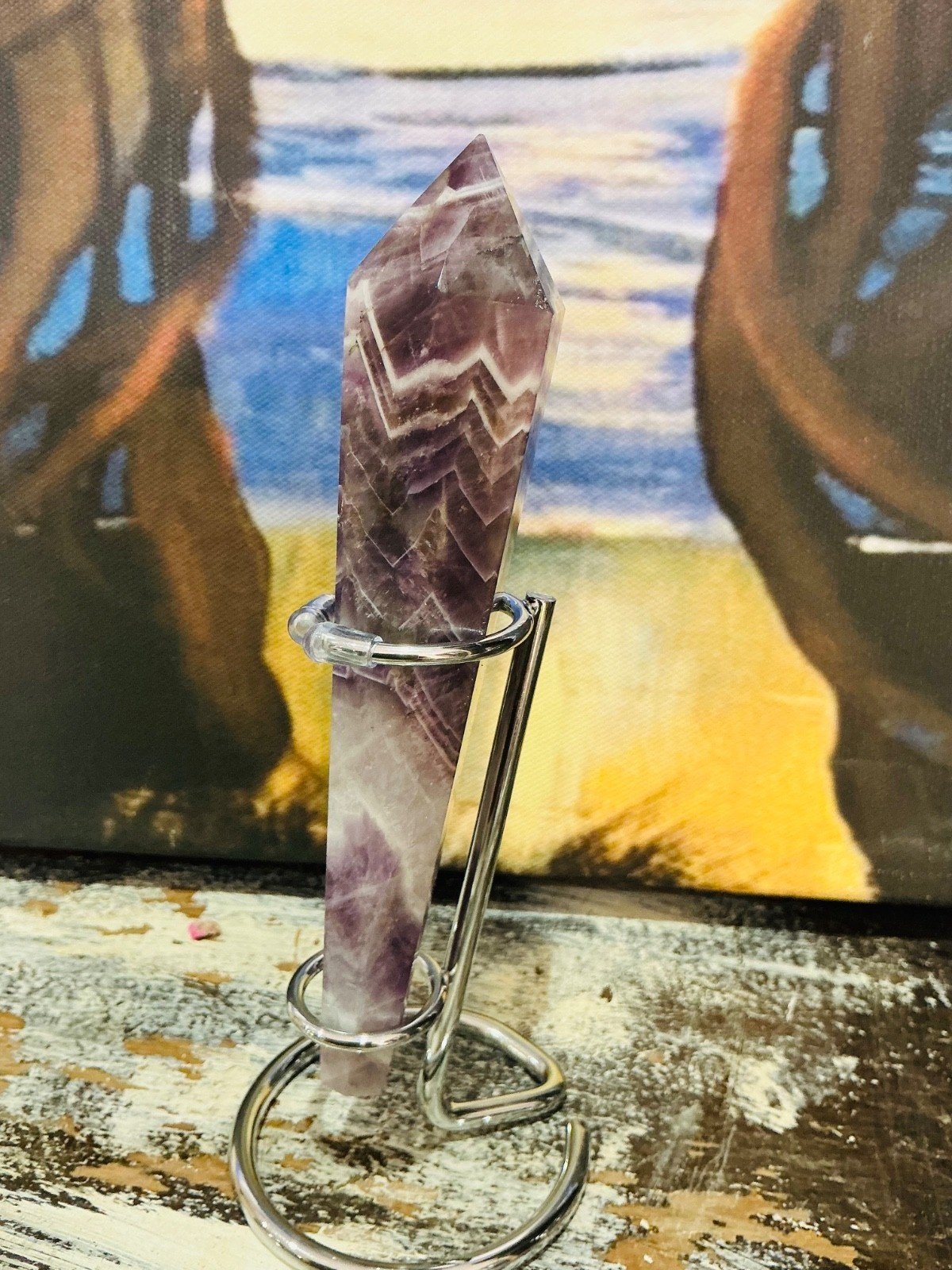 Amethyst Sceptre Tower with Stand — 14 cm — 117 g — view 6