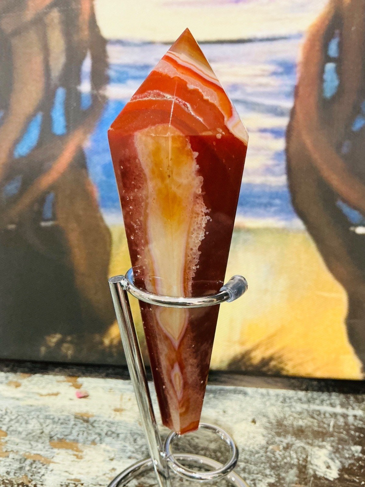 Carnelian Agate Sceptre Tower with Stand — 12 cm — 141 g — view 5