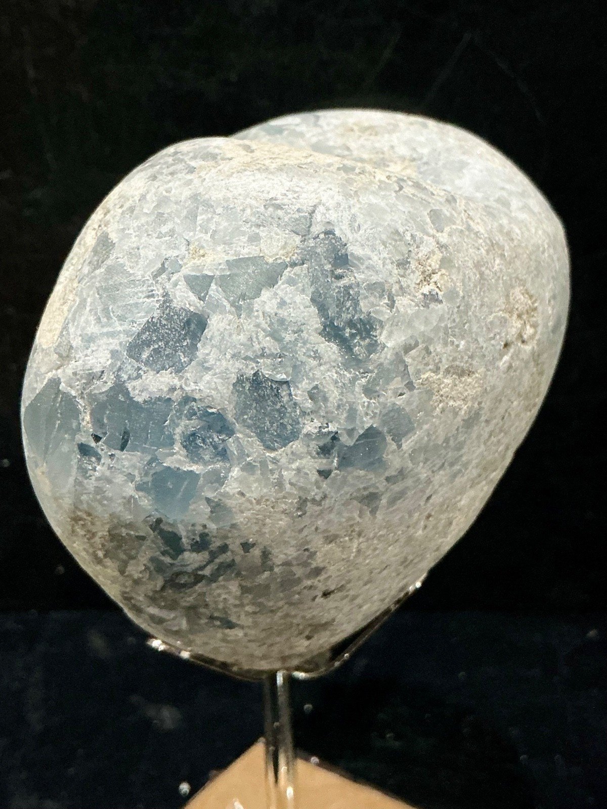 Celestite Heart Geode with Display Stand — Madagascar — 990 g — view 4