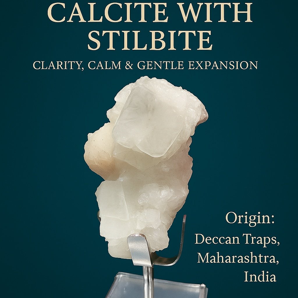 Calcite with Stilbite — Maharashtra — 138 g — view 4
