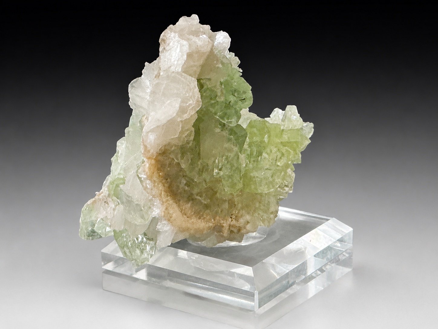 Green Apophyllite with Stilbite — Maharashtra — 118 g — view 4