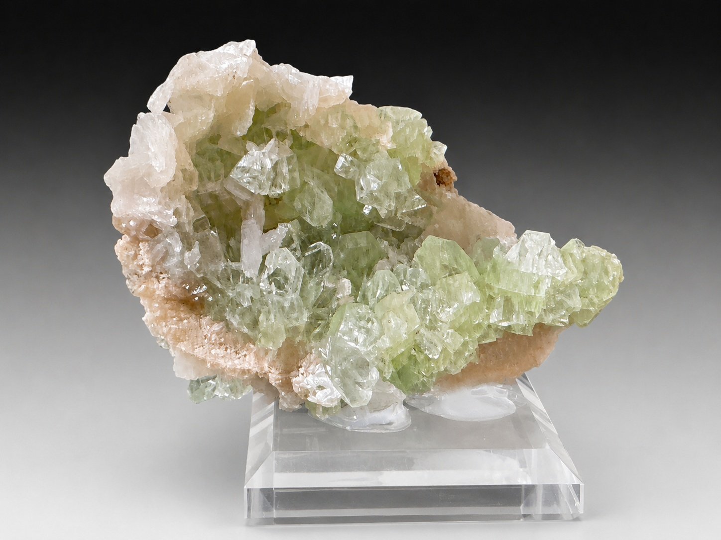 Green Apophyllite with Stilbite — Maharashtra — 118 g — view 5