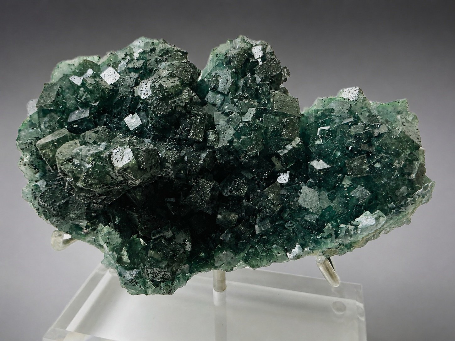 Dark Green Fluorite with Pyrite — Huanggang — 1.1 kg — view 2