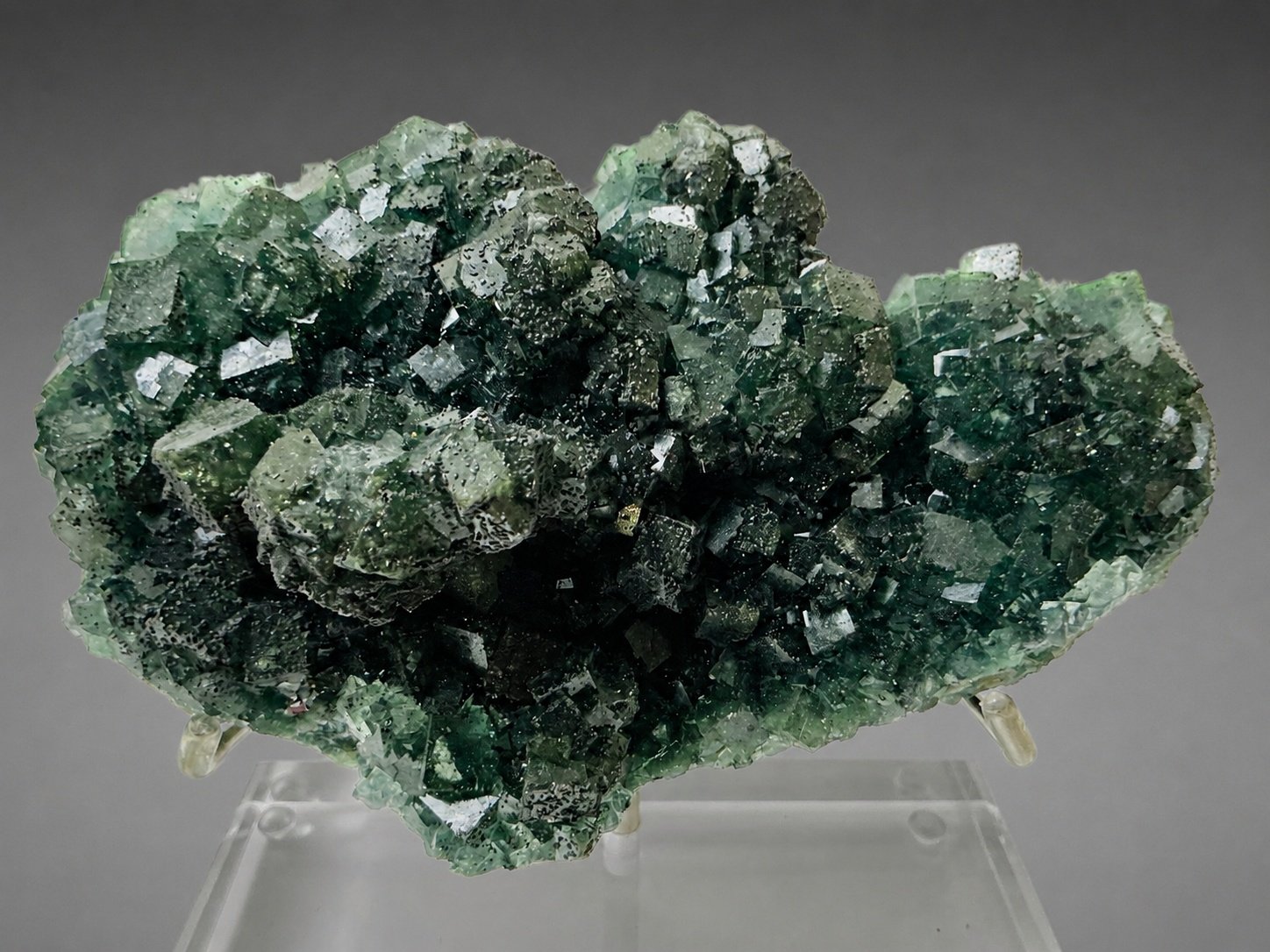 Dark Green Fluorite with Pyrite — Huanggang — 1.1 kg — view 3