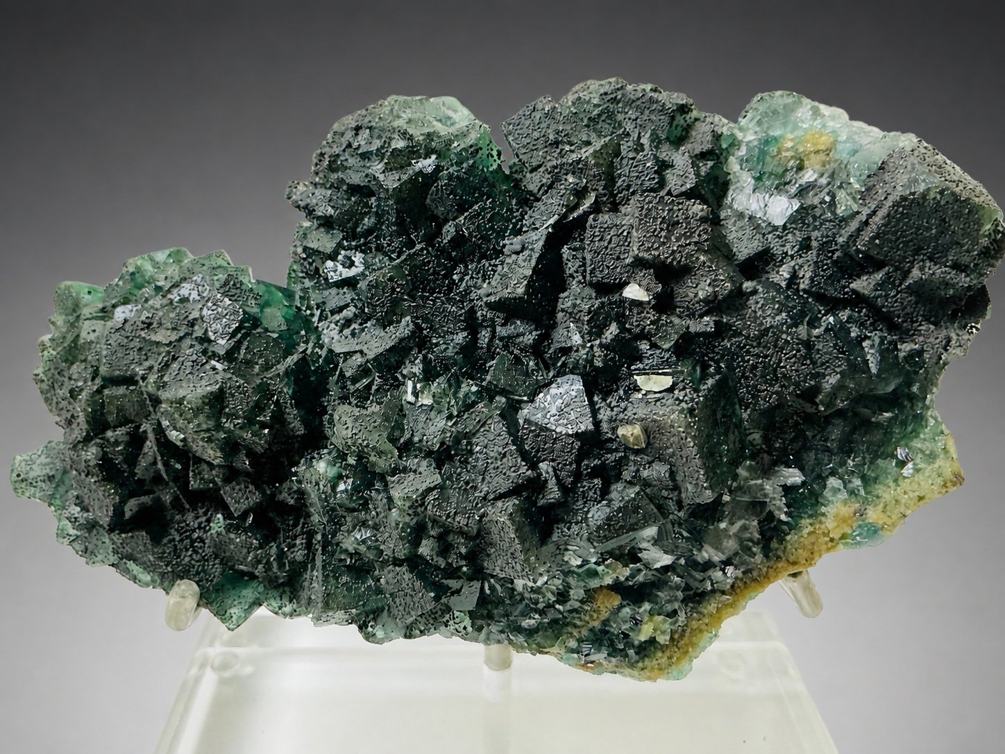 Dark Green Fluorite with Pyrite — Huanggang — 1.1 kg — view 4