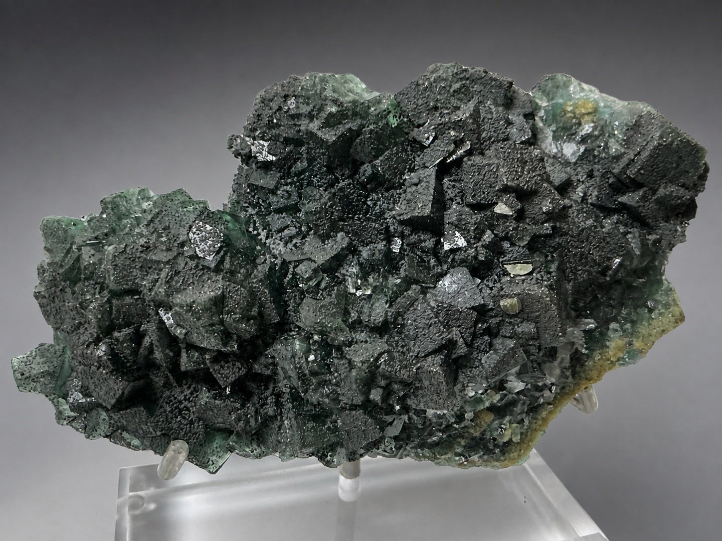 Dark Green Fluorite with Pyrite — Huanggang — 1.1 kg — view 5