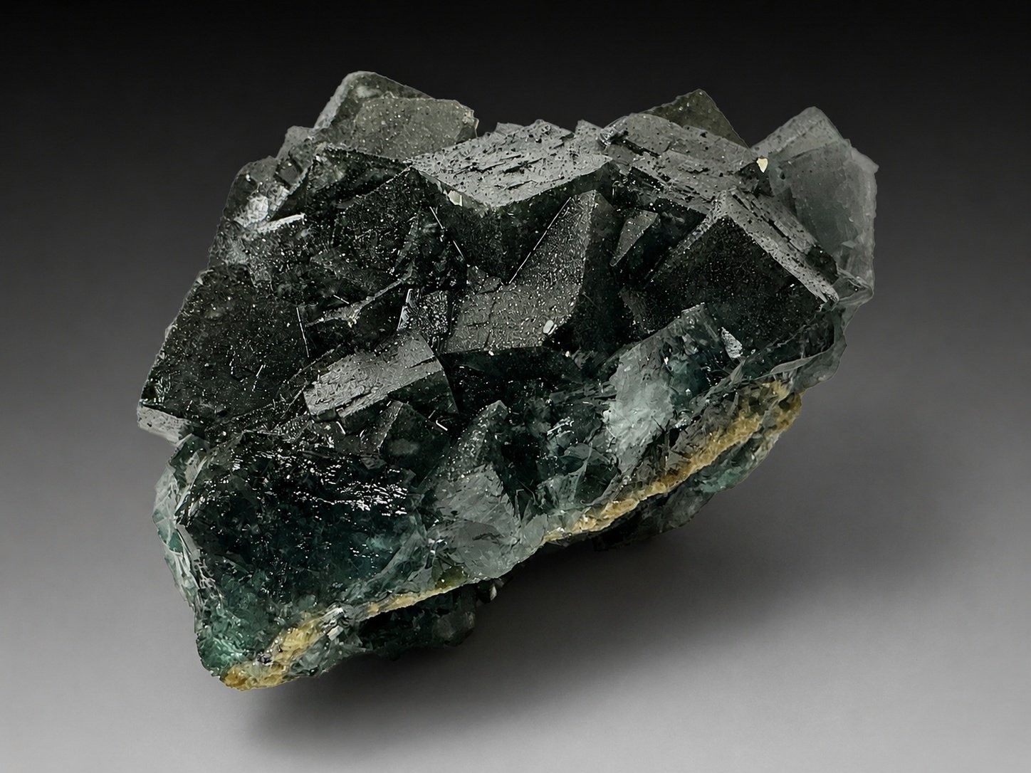 Dark Green Fluorite with Pyrite — Huanggang — 805 g — view 4