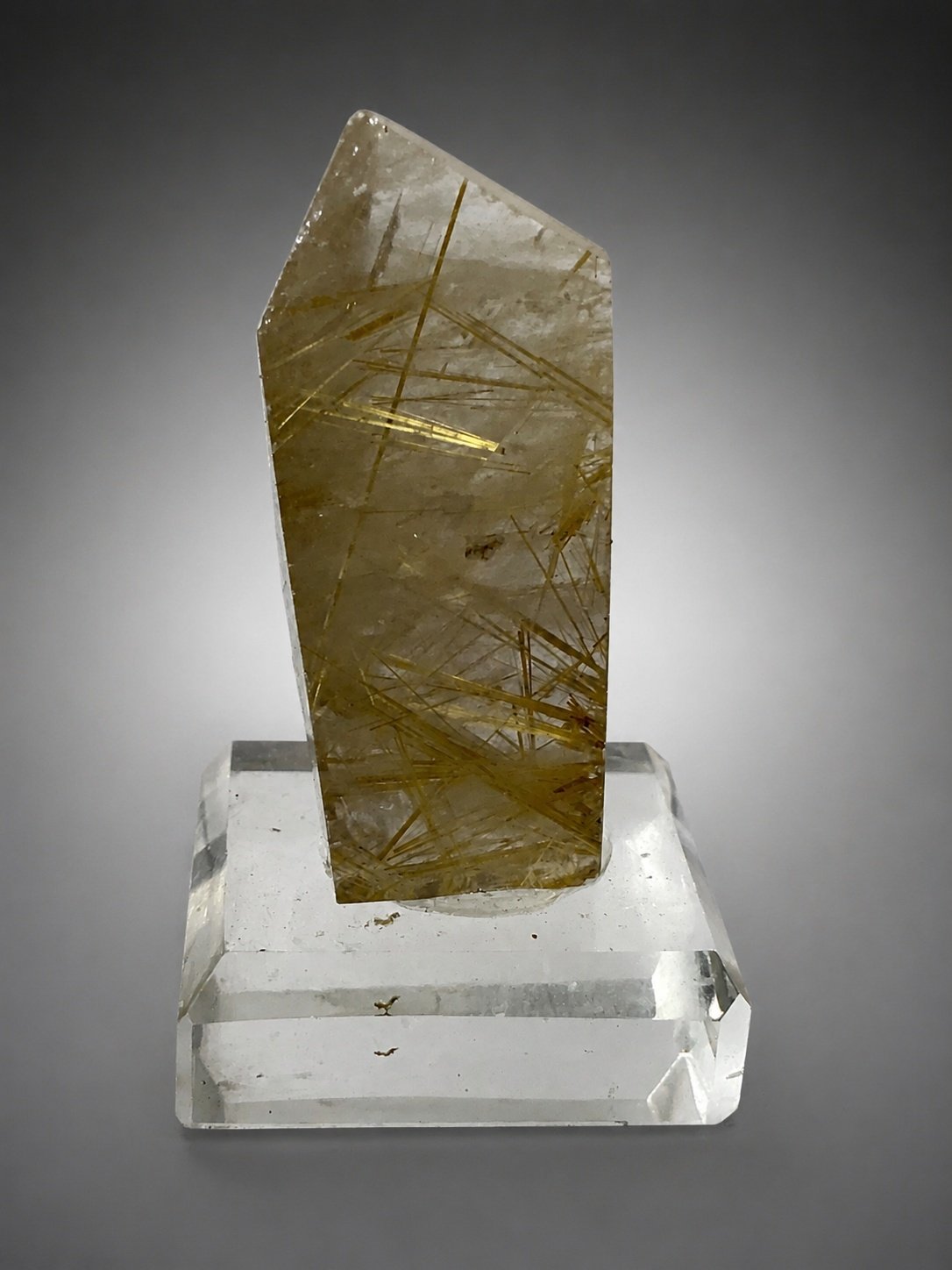 Golden-Copper Rutilated Quartz with Glass Base — Brazil — 20 g — view 2