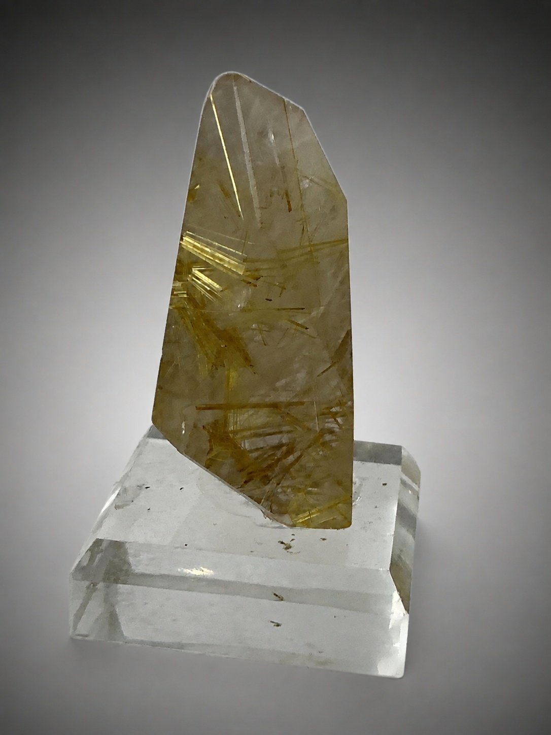 Golden-Copper Rutilated Quartz with Glass Base — Brazil — 20 g — view 5